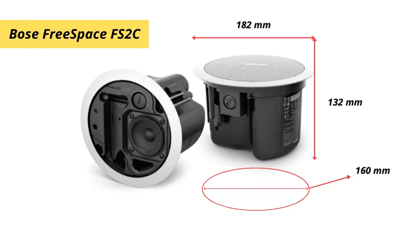 Thông số kích thước loa âm trần Bose FreeSpace FS2C